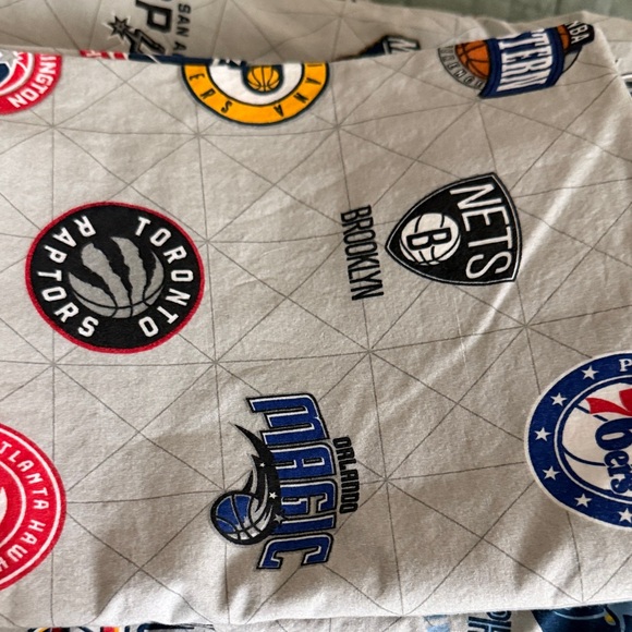 Pottery Barn Teen NBA Team Logo Quilt Cover in Gray and Blue Accents - Picture 3 of 3